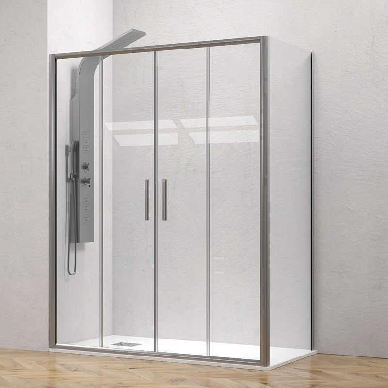 Box doccia 90x160 telaio argento opaco doppio scorrevole | KE-6000A kamalu - 1