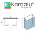 Box doccia 90x180 telaio argento opaco doppio scorrevole | KE-6000A kamalu - 3
