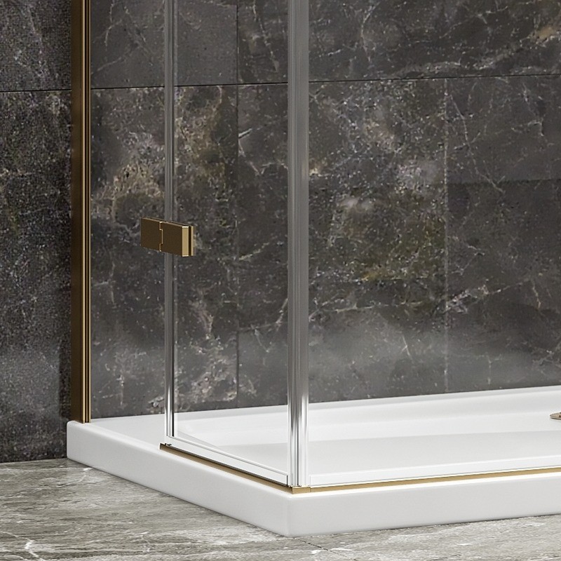 Box doccia 70x70 oro satinato doppio battente | KT1000G kamalu - 5
