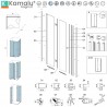 Box doccia angolare 80x80 cm doppia apertura a libro KS7000 kamalu - 3