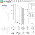 Box doccia 50x60 cm apertura soffietto 60 e lato fisso 50cm | KS7000 kamalu - 3