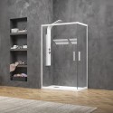 Box doccia bianco opaco 80x100 doppio scorrevole | KE-1000B kamalu - 1