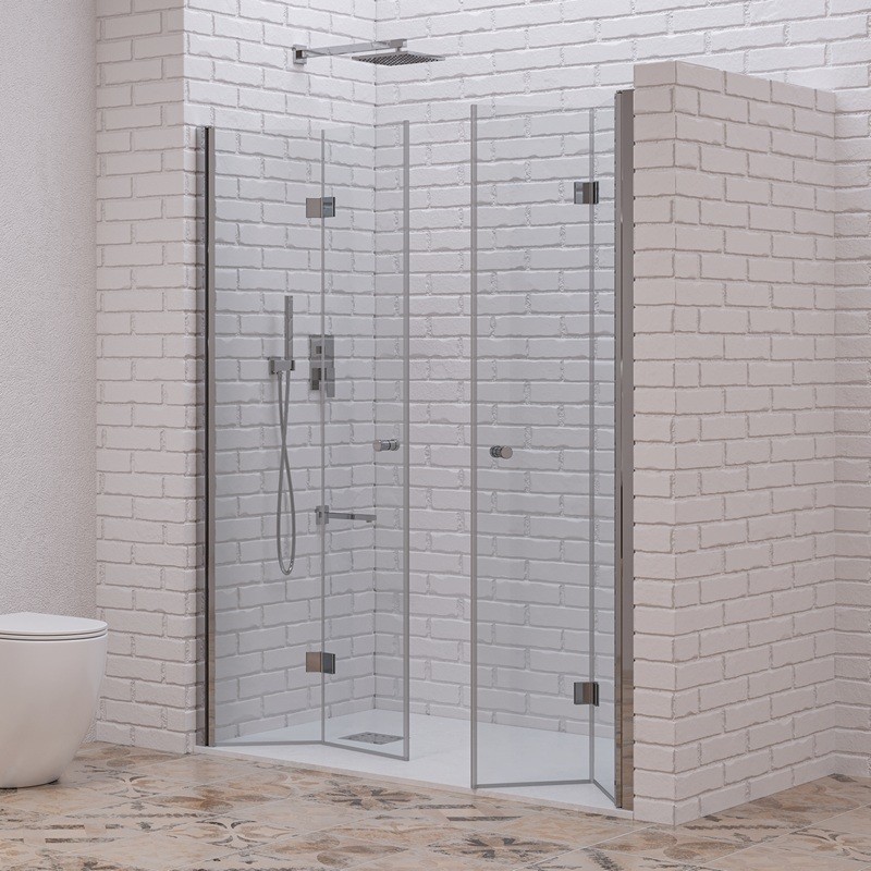 Porta doccia a doppio soffietto 110-113 cm | KAM-KS700DC kamalu - 1