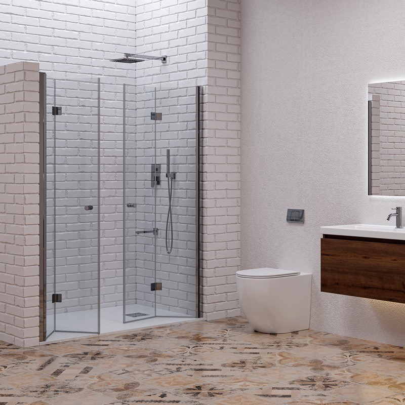 Porta doccia a doppio soffietto 110-113 cm | KAM-KS700DC kamalu - 2