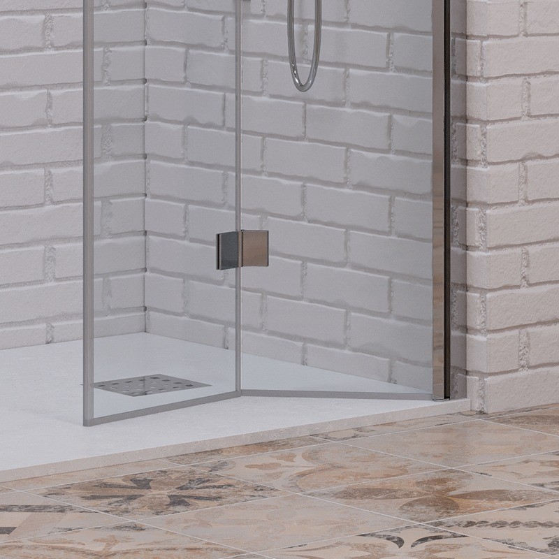 Porta doccia a doppio soffietto 110-113 cm | KAM-KS700DC kamalu - 4