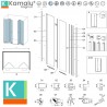 Porta doccia a doppio soffietto 110-113 cm colore nero | KAM-KS700DN kamalu - 3