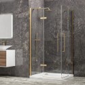 Box doccia 80x80 oro satinato doppio battente | KT1000G kamalu - 1