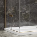 Box doccia 80x80 oro satinato doppio battente | KT1000G kamalu - 5