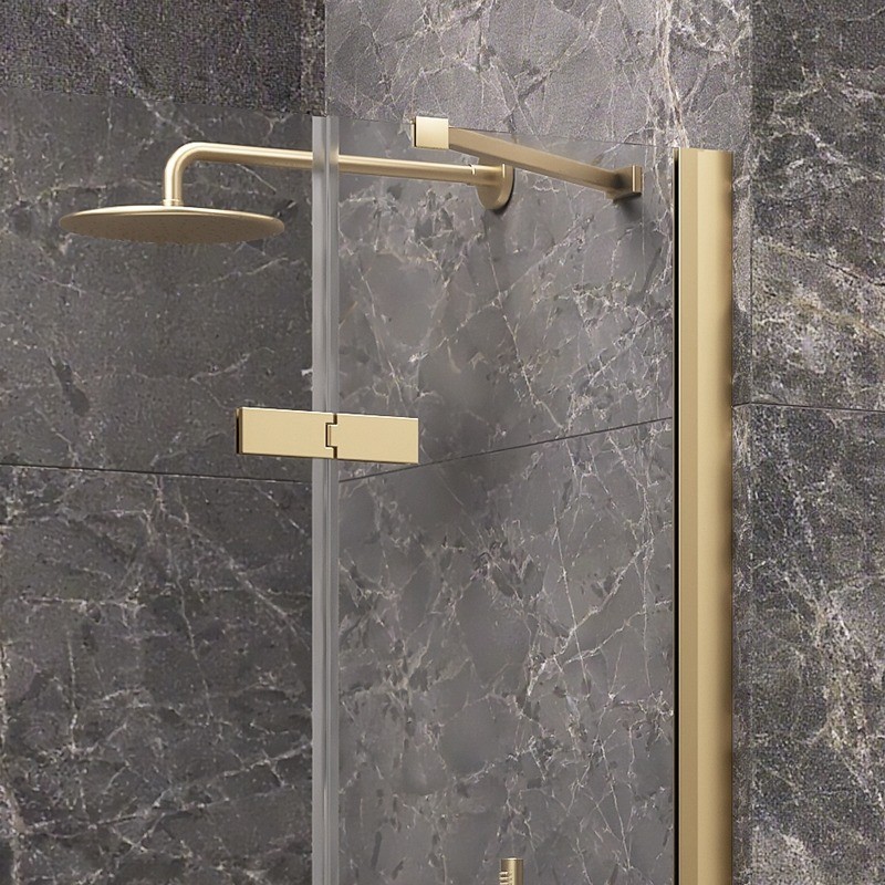 Box doccia 80x80 oro satinato doppio battente | KT1000G kamalu - 4