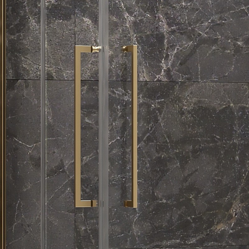 Box doccia 80x80 oro satinato doppio battente | KT1000G kamalu - 7