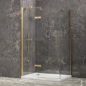 Box doccia 80x80 oro satinato porta battente | KT5000G kamalu - 1
