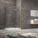 Box doccia 80x80 oro satinato porta battente | KT5000G kamalu - 2