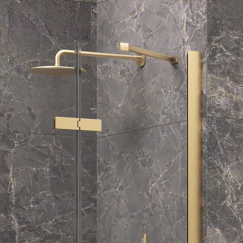 Box doccia 80x80 oro satinato porta battente | KT5000G kamalu - 5