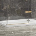 Box doccia 80x80 oro satinato porta battente | KT5000G kamalu - 4
