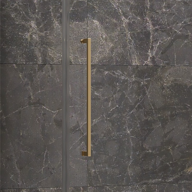 Box doccia 80x80 oro satinato porta battente | KT5000G kamalu - 7