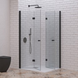 Box doccia 70x90 cm doppia apertura a libro colore nero | KS7000N kamalu - 1