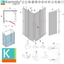 Cabina doccia 80x80 battente e fisso | KPX2800 kamalu - 3