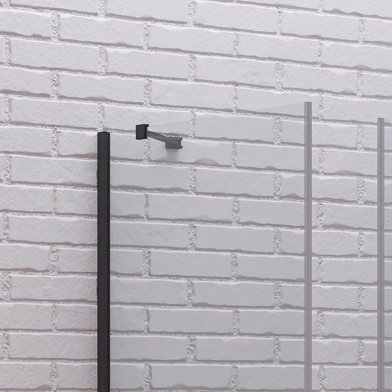 Box doccia 80x80 apertura soffietto e lato fisso colore nero | KS7000N kamalu - 5