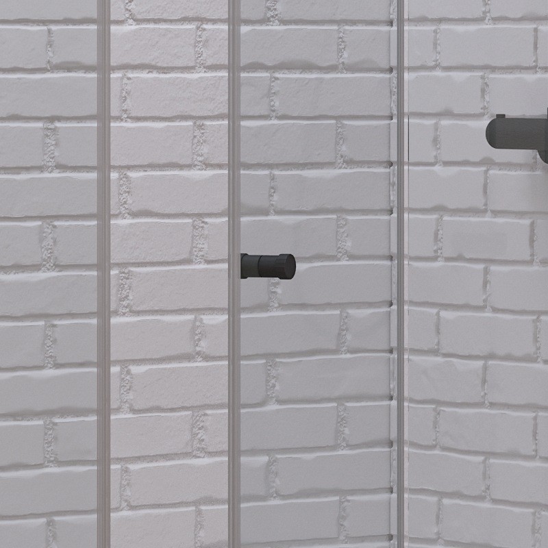 Box doccia 80x80 apertura soffietto e lato fisso colore nero | KS7000N kamalu - 6