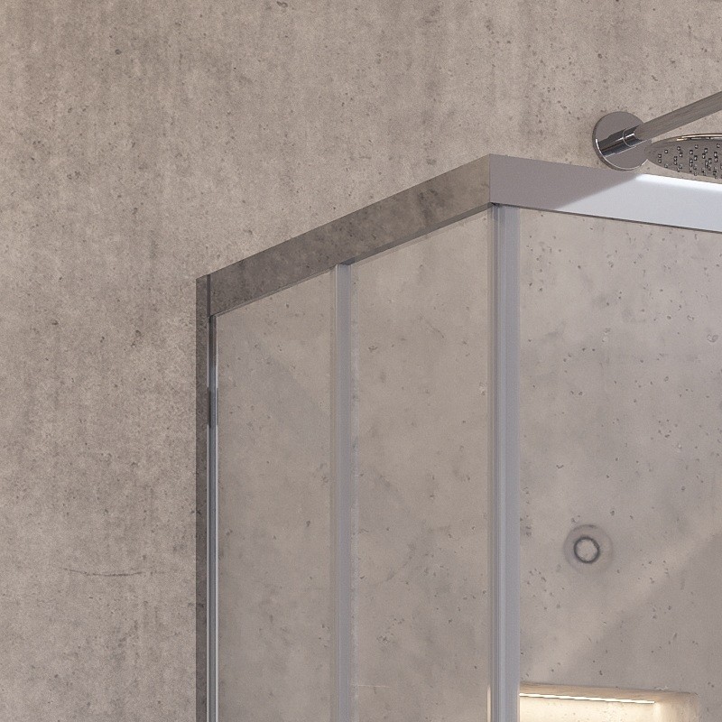Box doccia angolare 80x80 cristallo 8mm KI1000 kamalu - 3