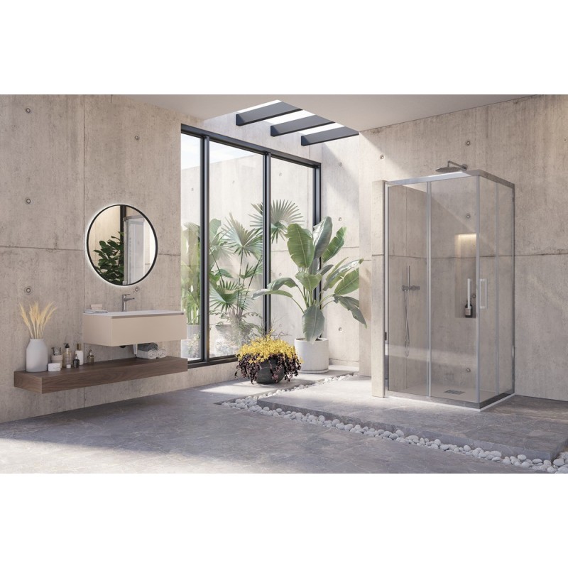 Box doccia angolare 80x80 cristallo 8mm KI1000 kamalu - 6