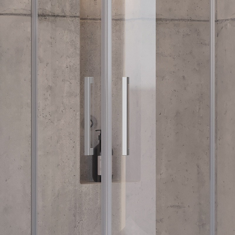 Cabina doccia 80x80 semicircolare in acciaio vetro 8mm KS8000 kamalu - 5