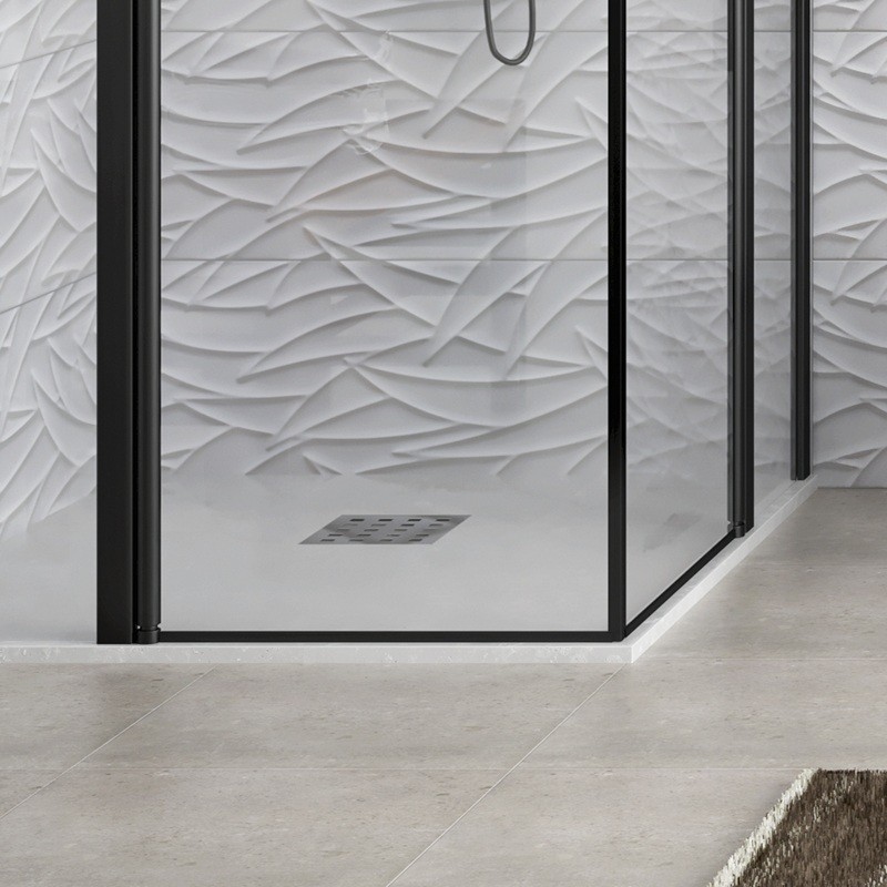 Cabina doccia nera 80x80 doppio battente | KPX1000N kamalu - 4