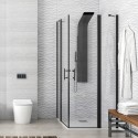 Cabina doccia nera 80x80 doppio battente | KPX1000N kamalu - 1