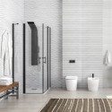Cabina doccia nera 80x80 doppio battente | KPX1000N kamalu - 2