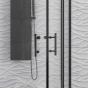 Cabina doccia nera 80x80 doppio battente | KPX1000N kamalu - 6