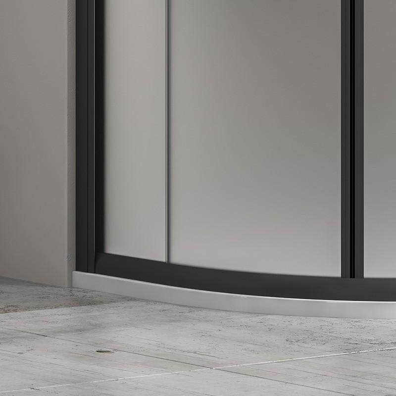 Box doccia 80x80 semicircolare telaio nero vetro satinato | KF2000BS kamalu - 4