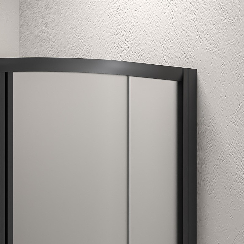 Box doccia 80x80 semicircolare telaio nero vetro satinato | KF2000BS kamalu - 5