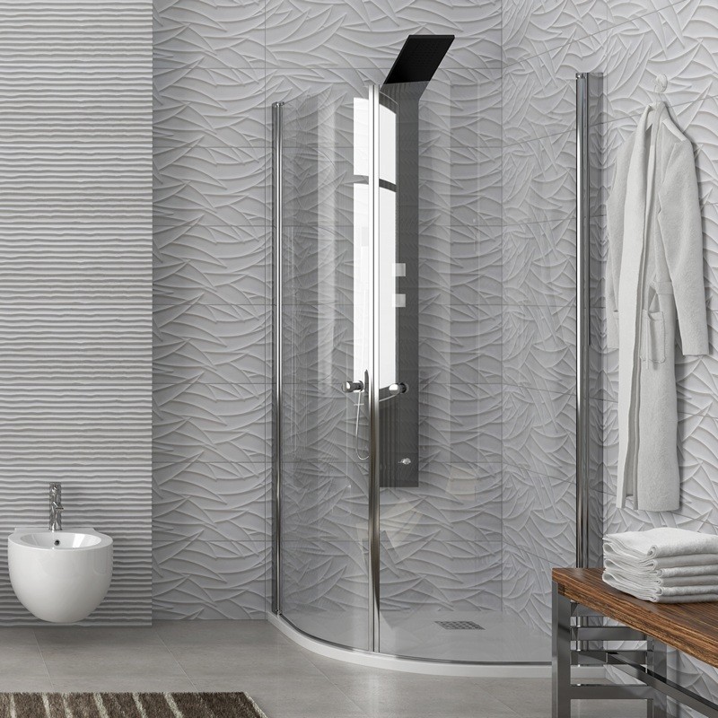 Box doccia semicircolare 80x80 battenti con apertura totale | KS800K kamalu - 2