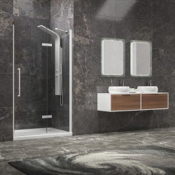 Porta doccia 70cm battente e fisso colore bianco | KT4000B kamalu - 1