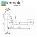 Sifone di scarico per lavabo in ottone cromato | KS044 kamalu - 2