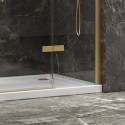 Porta doccia 155 cm battente e 2 fissi oro spazzolato | KT6000G kamalu - 5