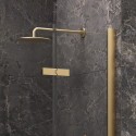 Porta doccia 155 cm battente e 2 fissi oro spazzolato | KT6000G kamalu - 6
