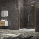 Porta doccia 155 cm battente e 2 fissi oro spazzolato | KT6000G kamalu - 2