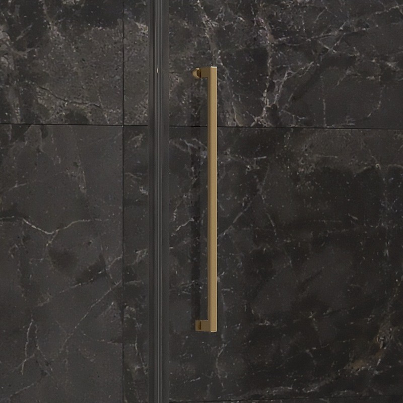 Porta doccia 160 cm battente e 2 fissi oro spazzolato | KT6000G kamalu - 7