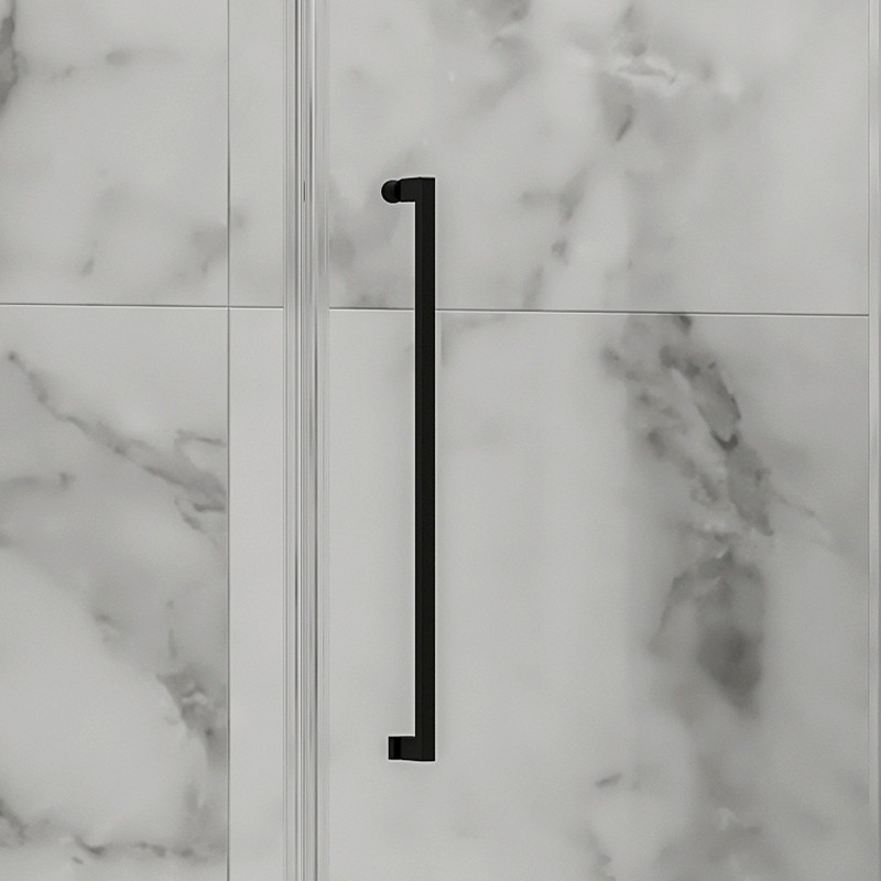Porta doccia 165cm battente e 2 fissi colore nero | KT6000N kamalu - 6