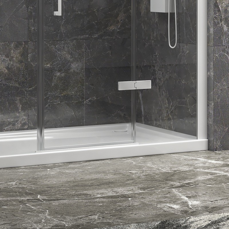 Porta doccia 165cm battente e 2 fissi colore bianco | KT6000B kamalu - 5