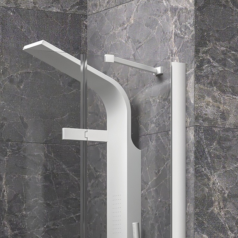 Porta doccia 165cm battente e 2 fissi colore bianco | KT6000B kamalu - 6