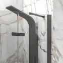 Porta doccia battente 80 cm nera con fisso | KT4000N kamalu - 5