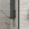 Porta doccia battente 70-75cm e fisso colore nero | KPX4000N kamalu - 4