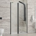 Porta doccia battente 70-75cm e fisso colore nero | KPX4000N kamalu - 2