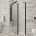 Porta doccia battente 70-75cm e fisso colore nero | KPX4000N kamalu - 1
