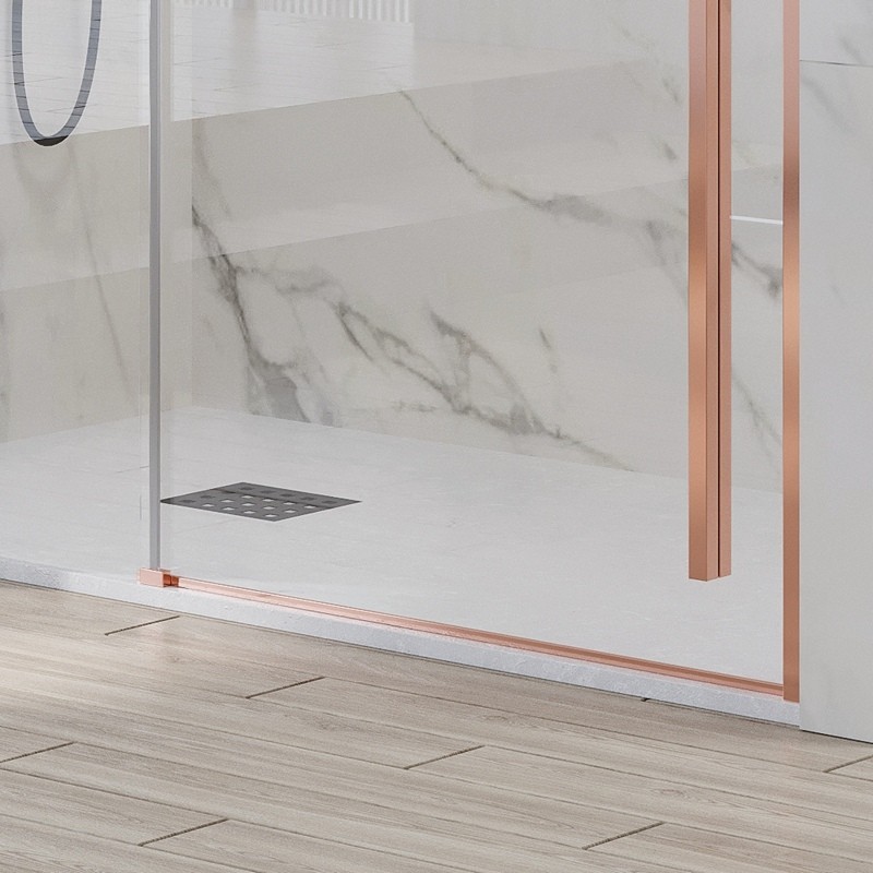 Doccia nicchia oro rosa 150cm scorrevole altezza 200cm | KSA4000G kamalu - 4
