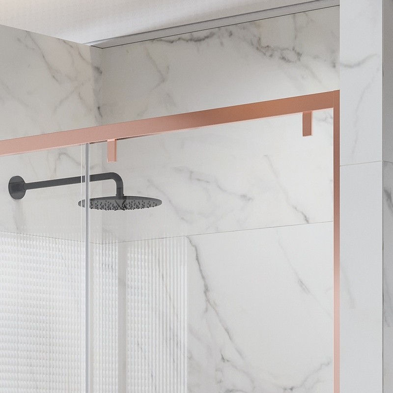 Doccia nicchia oro rosa 150cm scorrevole altezza 200cm | KSA4000G kamalu - 5
