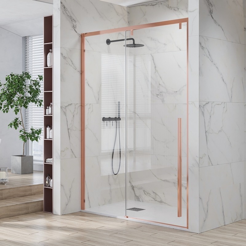 Doccia nicchia oro rosa 150cm scorrevole altezza 200cm | KSA4000G kamalu - 1