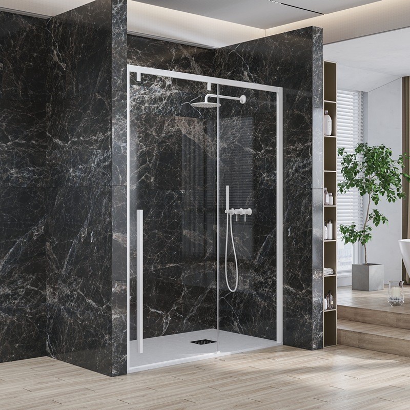 Porta doccia bianca 140cm scorrevole altezza 200cm | KSA4000B kamalu - 2
